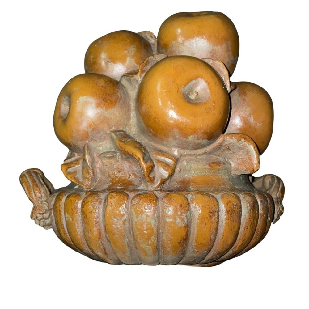 Vintage Italian Fruit Urn Resin Apple Topiary Decor Used - Picture 8 of 16